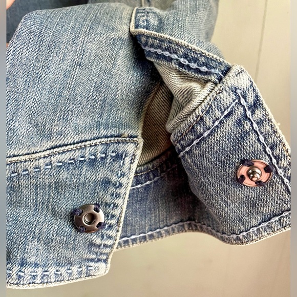 BRIGHTON Blue Denim charms Hearts Jean Jacket surprise charm hidden XS- Small - Picture 8 of 16